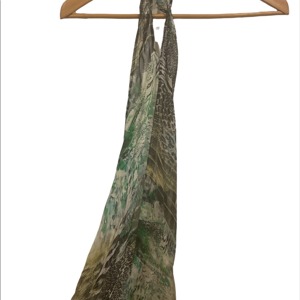 Sexy Silk Jungle Inspired Halter Dress